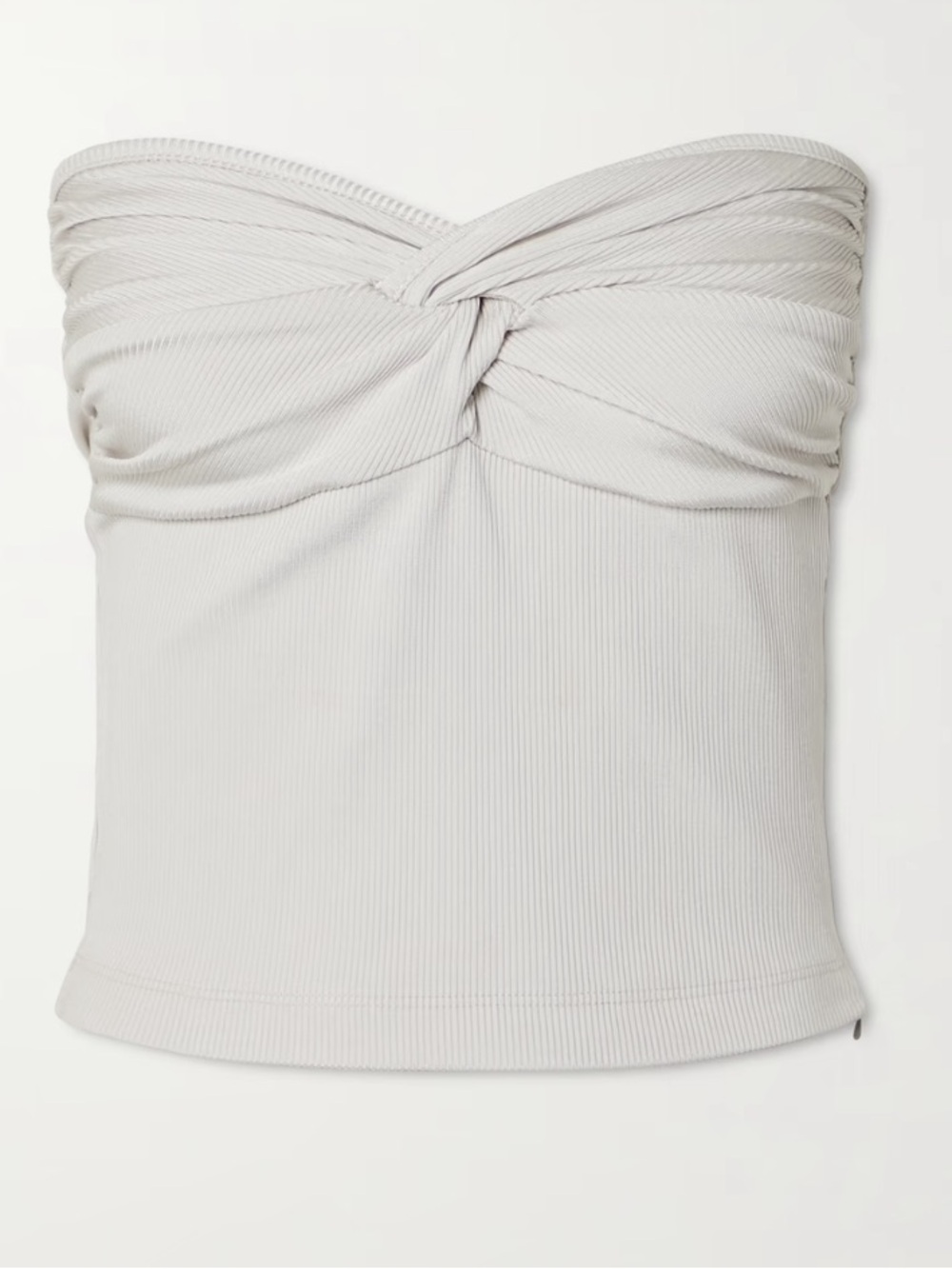 GOLDSIGN Silver-Tone Strapless Twist-Knot Ribbed Camisole